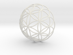 3D 300mm Half Orb of Life (3D Flower of Life)  in White Natural Versatile Plastic