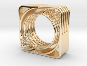 LOFF - wire cubic ring and pendant 2 in 14K Yellow Gold