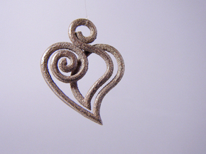 Heart Line in Polished Bronzed Silver Steel