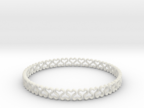 Bracelet heart  in White Natural Versatile Plastic