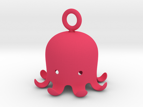 Octopus Pandant in Pink Processed Versatile Plastic
