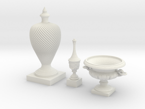 Finial Group in White Natural Versatile Plastic