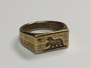 Size 6 - The New California Republic ring in Polished Bronzed Silver Steel