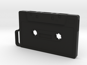Cassette shape Keyring Key fob (Large) in Black Natural Versatile Plastic