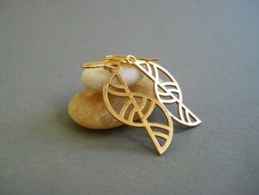 Geometric Earrings - 3D Printed in Metal in Natural Bronze