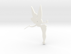 Tinkerbell Silhouette in White Processed Versatile Plastic