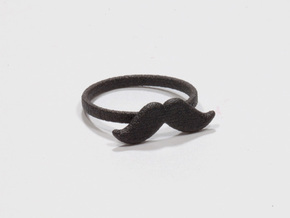 Ring Moustache in Matte Black Steel