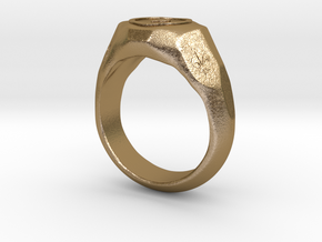 US 7 size "Play" ring, second edition. in Polished Gold Steel