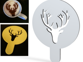 Deer - coffe plate (shape) - decoration in White Natural Versatile Plastic