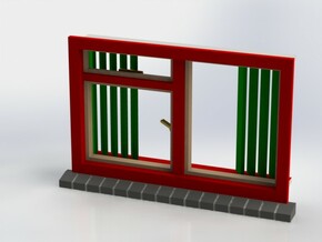 Window with vertical shutters, scale 1 1:32 1:35 5 in White Natural Versatile Plastic
