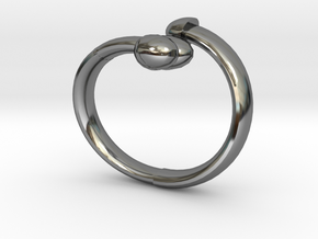 The D Ring - Sz.7 in Fine Detail Polished Silver