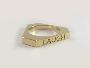 Live Love Laugh Ring (Size 7) in Polished Brass