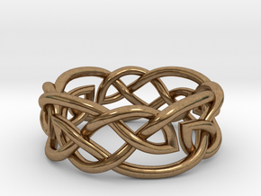 Leaf Celtic Knot Ring in Natural Brass: 5 / 49