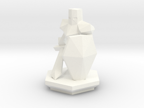 Low Poly Knight (Table-Top Alliance Base Unit) in White Processed Versatile Plastic