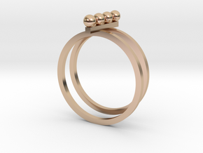 4 Pearl Ring in 14k Rose Gold Plated Brass