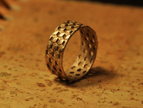 Parquet Deformation Ring (57mm) in Polished Bronzed Silver Steel
