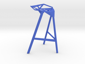 1:12 scale Stool One modern designer chair in Blue Processed Versatile Plastic