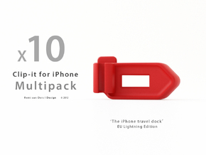 Multipack x10 Clip-it EU Lightning edition in Red Processed Versatile Plastic