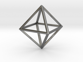 OCTAHEDRON (Platonic) in Fine Detail Polished Silver