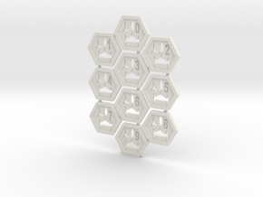 Klingy Hex Tiles in White Natural Versatile Plastic