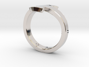 Seagull ring  in Rhodium Plated Brass