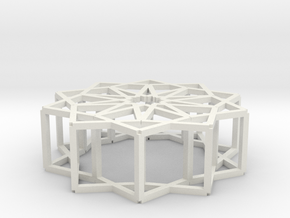 Cube Star Ornament 2.0 in White Natural Versatile Plastic