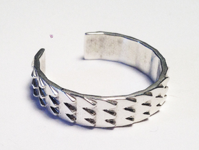 Metal Snake Skin Ring - Sz. 7 in Fine Detail Polished Silver