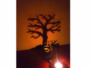 Tea light - tree in Black Natural Versatile Plastic
