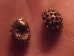 Hedgehog Earrings in Polished Bronze Steel