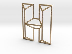 H Typolygon in Polished Gold Steel