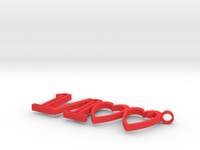 1/100 Pendant in Red Processed Versatile Plastic