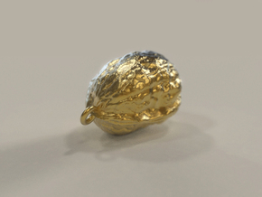 Walnut Pendant in Polished Gold Steel