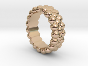 RING BUBBLES 19 - ITALIAN SIZE 19 in 14k Rose Gold Plated Brass