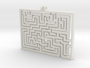 Labyrinth Pendant in White Natural Versatile Plastic