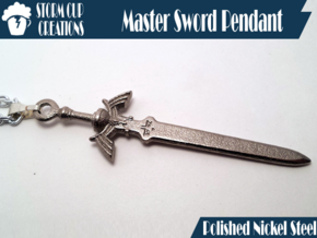 Master Sword Pendant in Polished Nickel Steel