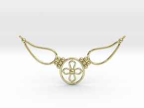 pendant with flower in 18k Gold Plated Brass