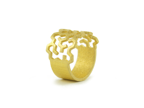 Sigma Ring  size US6 in Polished Gold Steel