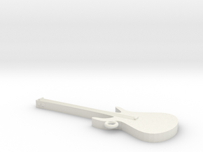 Electric Guitar Key Chain in White Natural Versatile Plastic