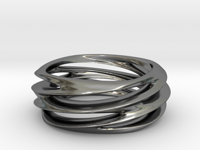 Triple Swirl Size 6 US in Fine Detail Polished Silver
