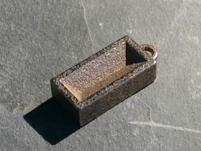 House Brick Charm in Polished Bronzed Silver Steel
