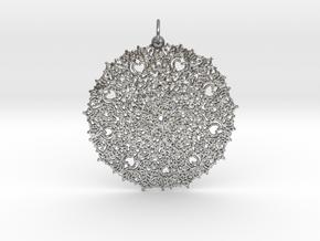 Heart Mandala Pendant in Natural Silver