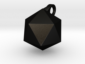 Icosahedron - Pendant in Matte Black Steel