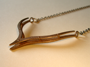 V 14 Necklace in Polished Bronzed Silver Steel