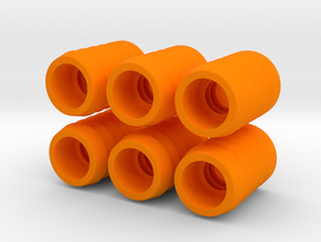 "Ladder golf" ferrules, set of 6 in Orange Processed Versatile Plastic