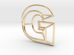 G Pendant in 14k Gold Plated Brass