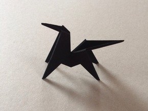 Origami Horse in Black Natural Versatile Plastic