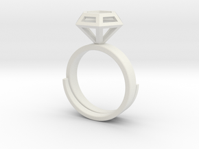 Diamond Ring US 7 3/4 in White Natural Versatile Plastic