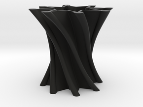 Vase01 in Black Natural Versatile Plastic
