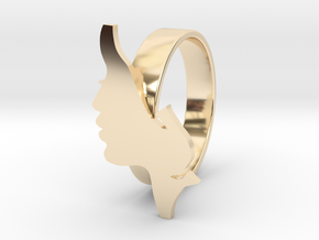 Facial ring -size 7 in 14K Yellow Gold