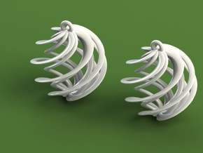 Swirly Earrings in White Natural Versatile Plastic